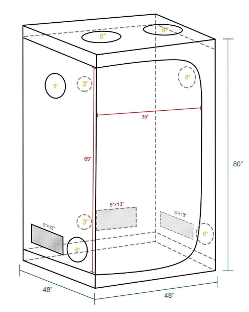 Mars Grow Tent 4ft x 4ft x 6.5ft (120cm x 120cm x 200cm)